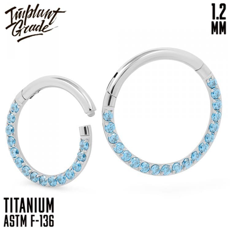 Кольцо-кликер Side Light Sapphire Implant Grade 1.2 мм титан — Кольцо