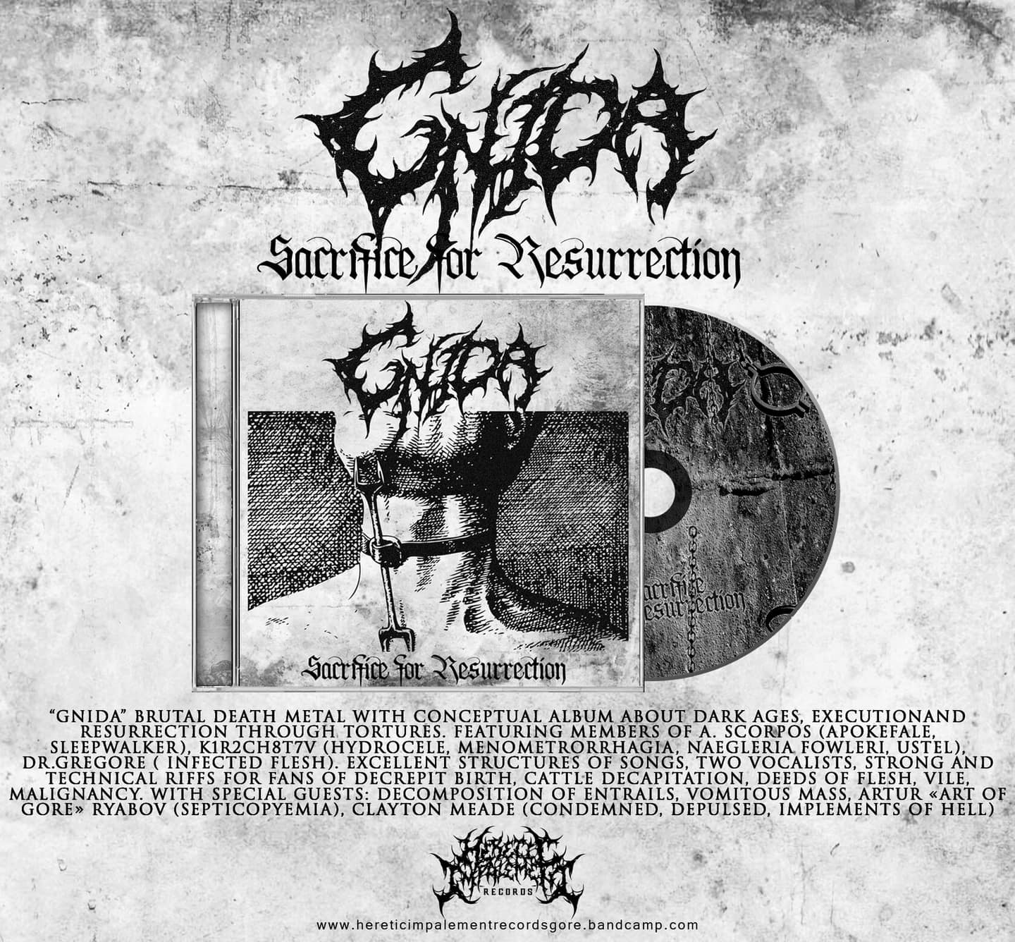 Gnida - Sacrifice for Resurrection CD — Музыка