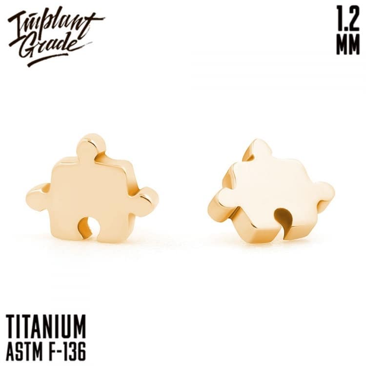 Накрутка Puzzle Gold Implant Grade 1.2 мм титан+PVD — Накрутка внутр. резьба