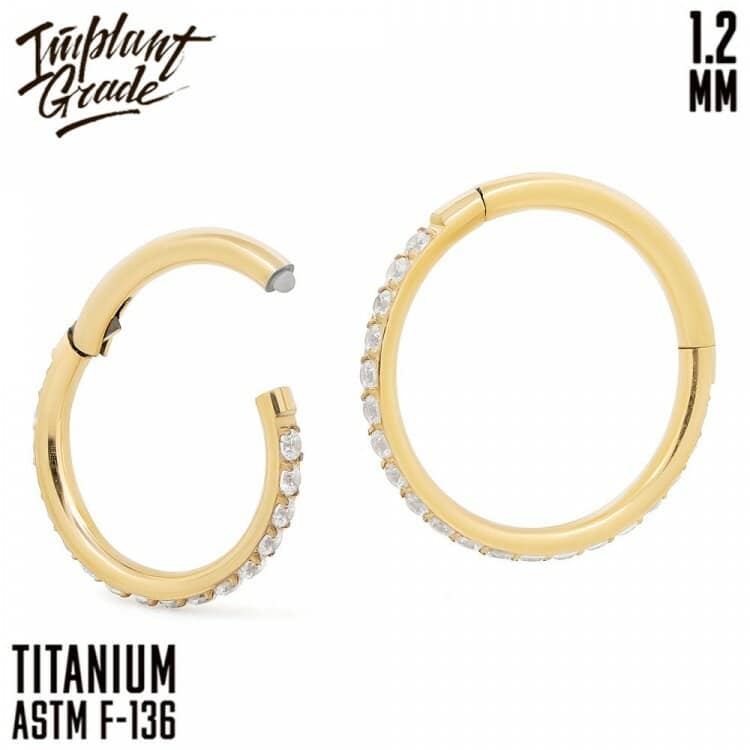 Кольцо-кликер Twilight Gold Implant Grade 1.2 мм титан+PVD — Кольцо