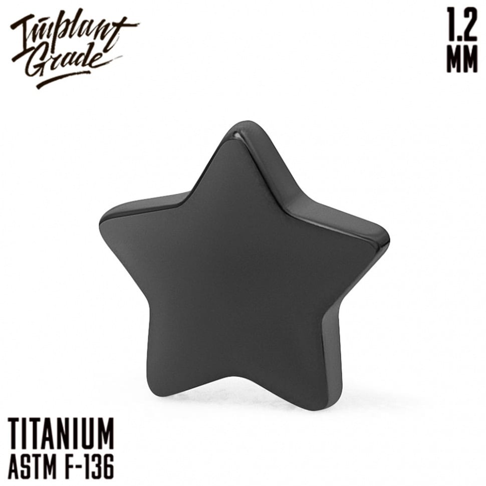 НАКРУТКА STAR BLACK IMPLANT GRADE 1.2 ММ ТИТАН+PVD — фото товара