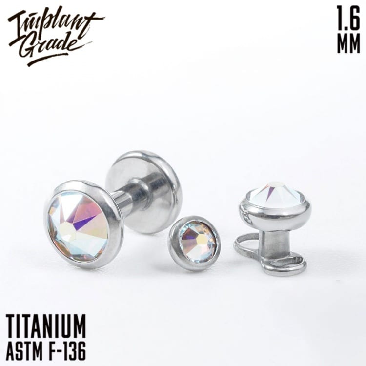 Накрутка Crystal AB Implant Grade 1.6 мм титан — фото товара