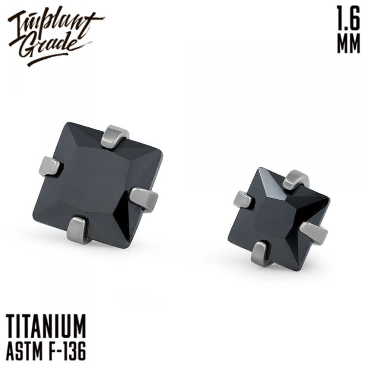 НАКРУТКА SQUARE BLACK IMPLANT GRADE 1.6 ММ ТИТАН — фото товара