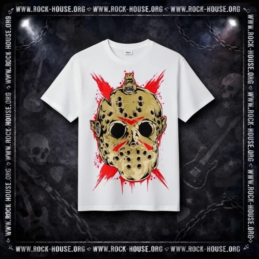 Футболка Friday 13th - Jason Voorhees Bloody Mask | белая — Футболки