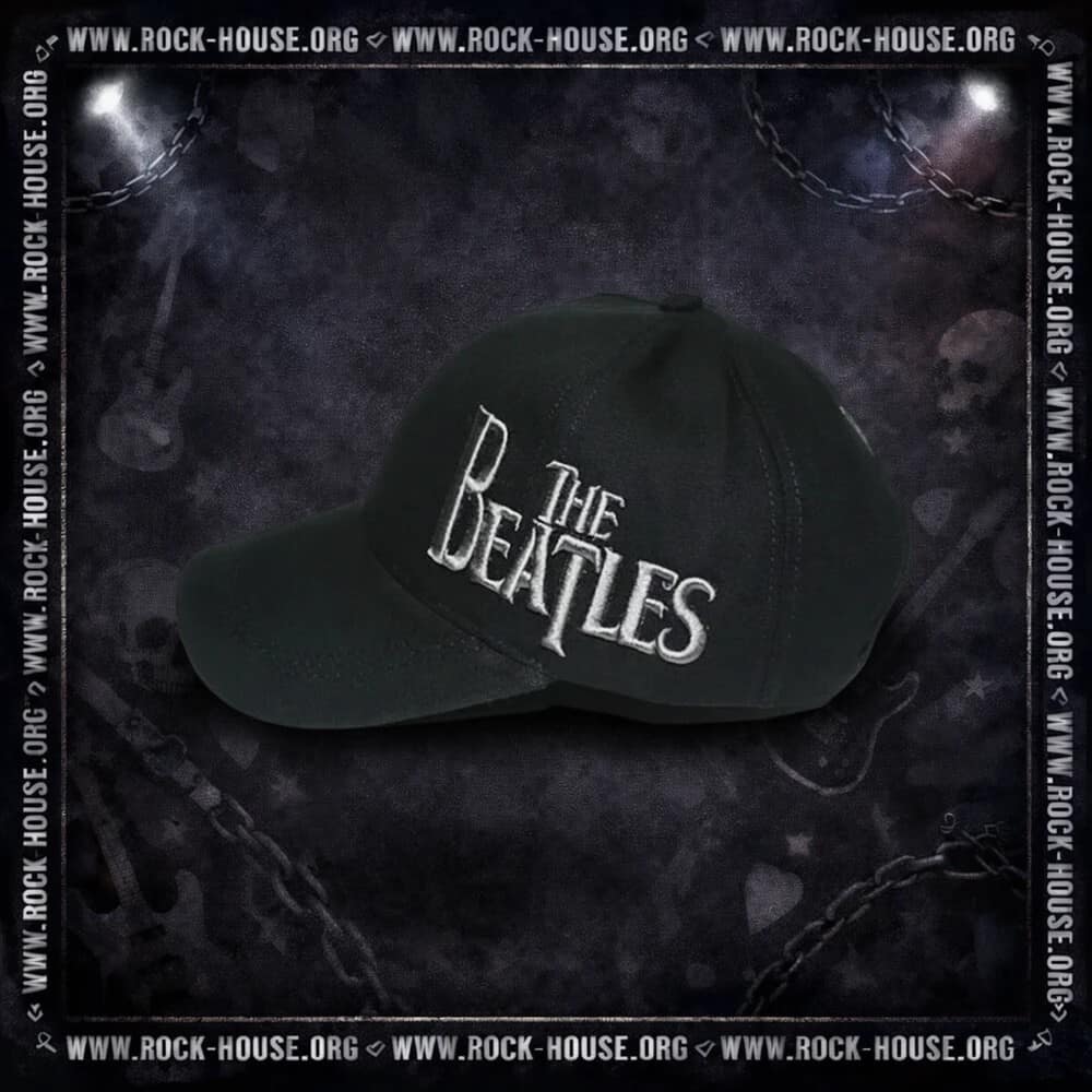 Бейсболка The Beatles | серая надпись | 3D вышивка — Кепки