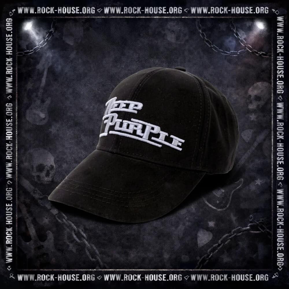 Бейсболка Deep Purple | 3D вышивка | серый логотип — Кепки