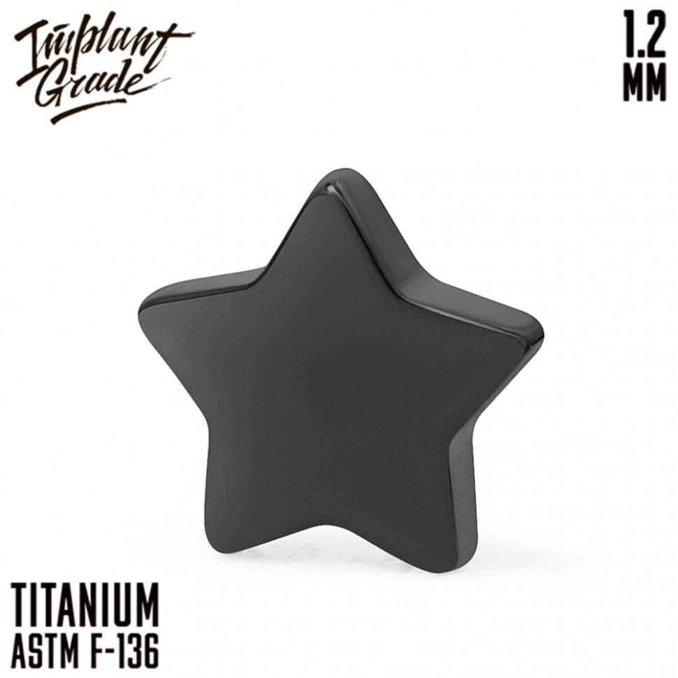 НАКРУТКА STAR BLACK IMPLANT GRADE 1.2 ММ ТИТАН+PVD — Накрутка внутр. резьба