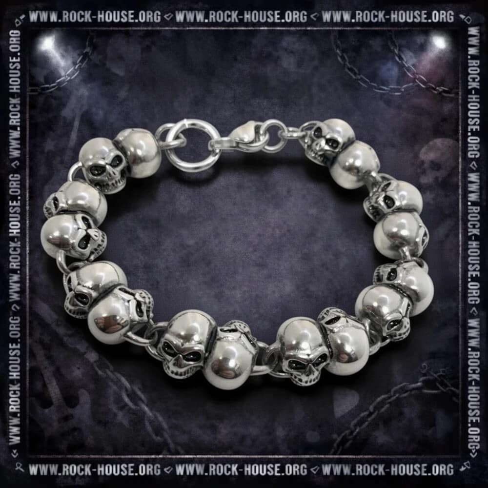 Рок-браслет из стали stainless steel Double Skull — Браслеты