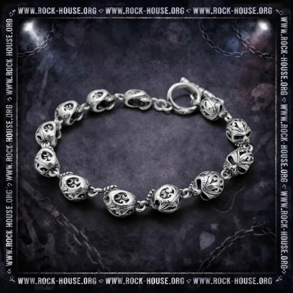 Браслет Stainless steel skull | круглые черепа — фото товара