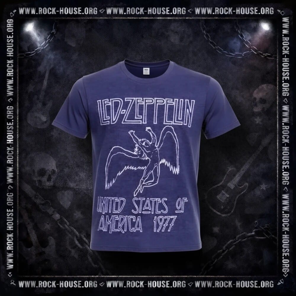 Футболка Led Zeppelin 1977 | синяя — фото товара
