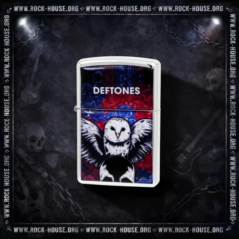 Зажигалка сувенирная Deftones | сова и череп — Зажигалки