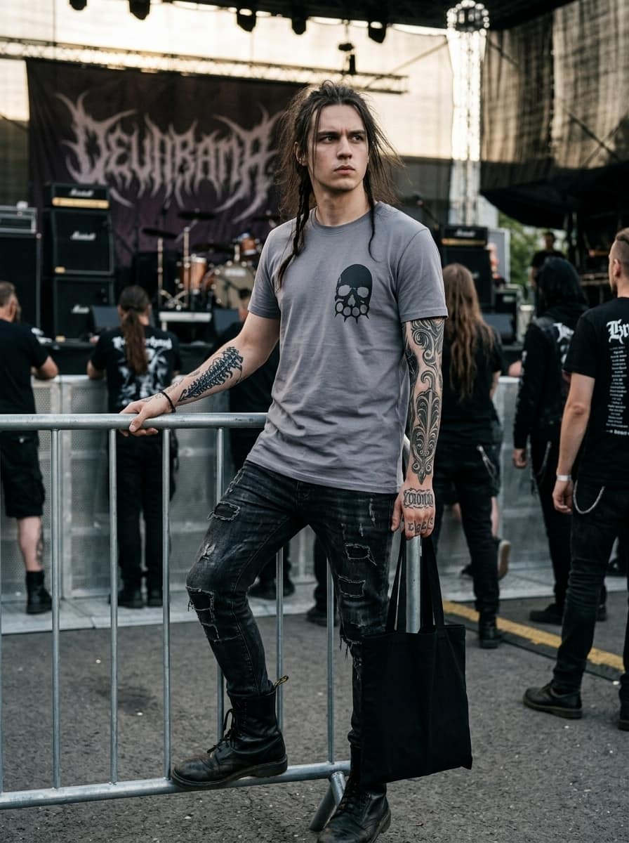 Футболка SkullBlack (серая) — Футболки