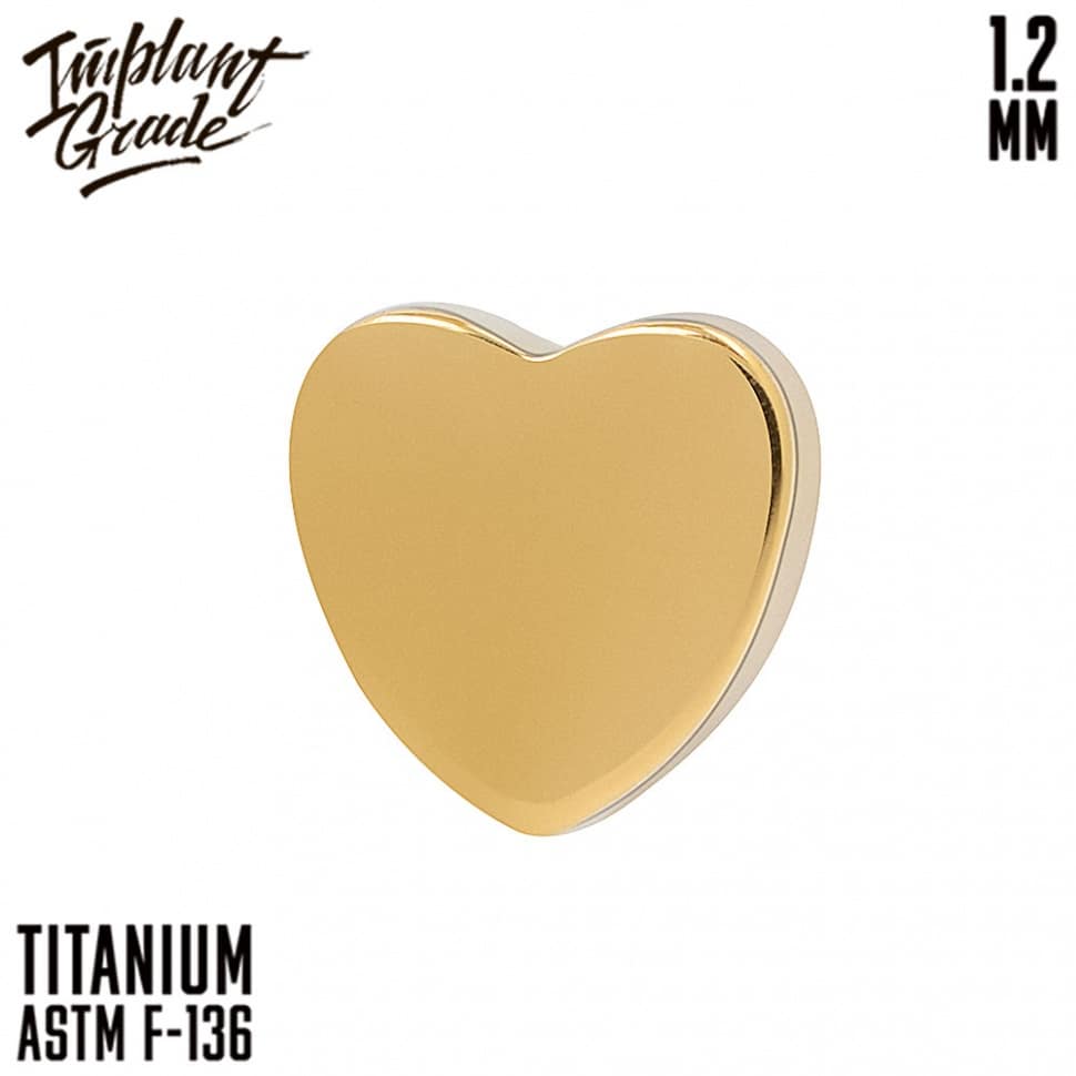 НАКРУТКА HEART GOLD IMPLANT GRADE 1.2 ММ ТИТАН+PVD — Накрутка внутр. резьба