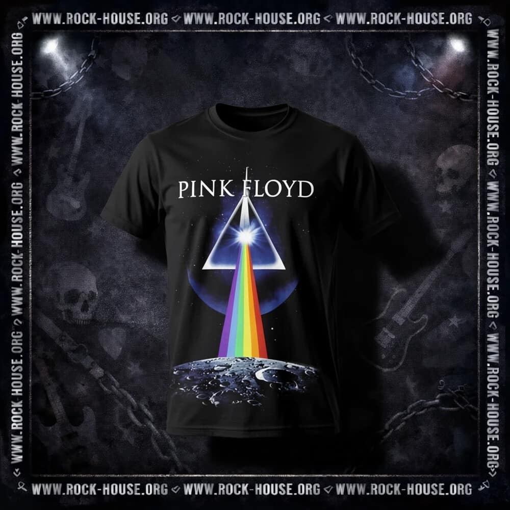 Футболка Pink Floyd | призма радужно светит на Луну — Футболки