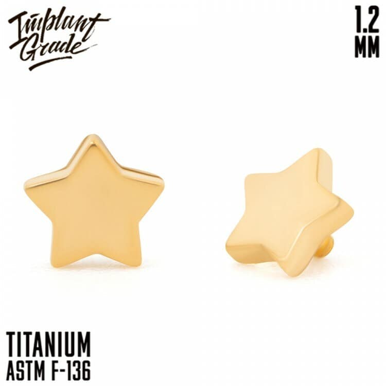 Накрутка Star Gold Implant Grade 1.2 мм титан+PVD — Накрутка внутр. резьба