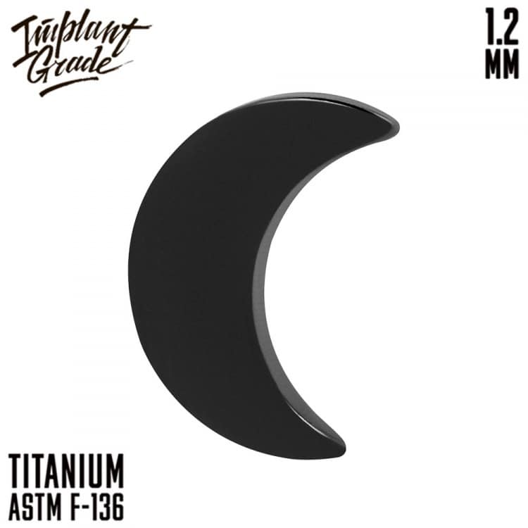 Накрутка Half moon Black Implant Grade 1.2 мм титан+PVD — Накрутка внутр. резьба