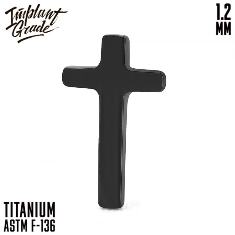 Накрутка Cross Black Implant Grade 1.2 мм титан+PVD — Накрутка внутр. резьба