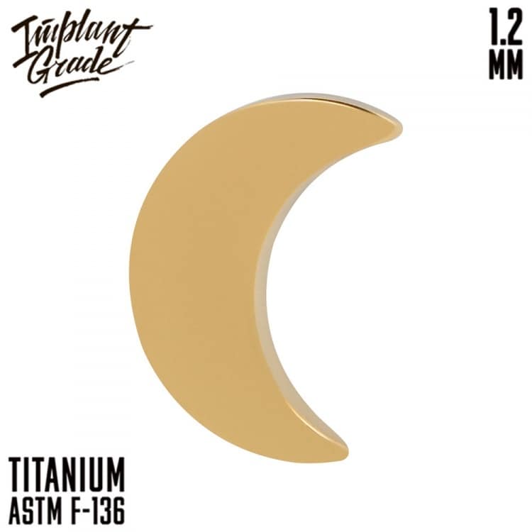 Накрутка Half moon Gold Implant Grade 1.2 мм титан+PVD — Накрутка внутр. резьба