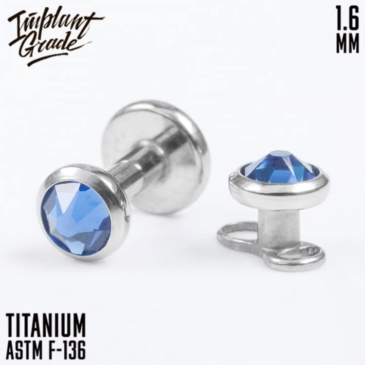 Накрутка Capri Blue Implant Grade 1.6 мм титан — Накрутка внутр. резьба