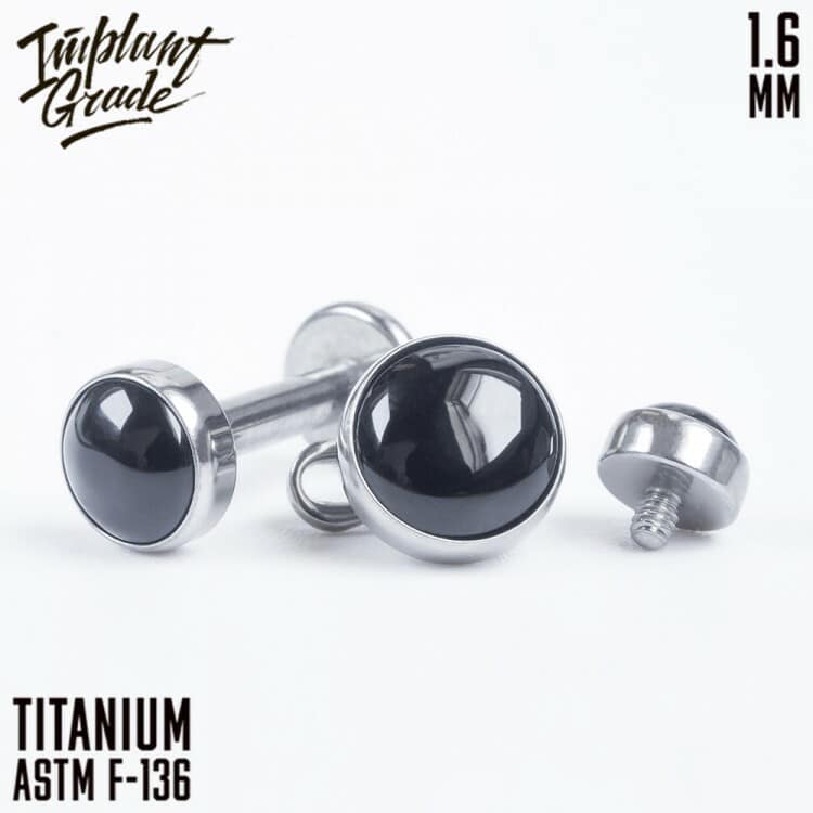 Накрутка Black Onyx Implant Grade 1.6 мм Титан — Для языка
