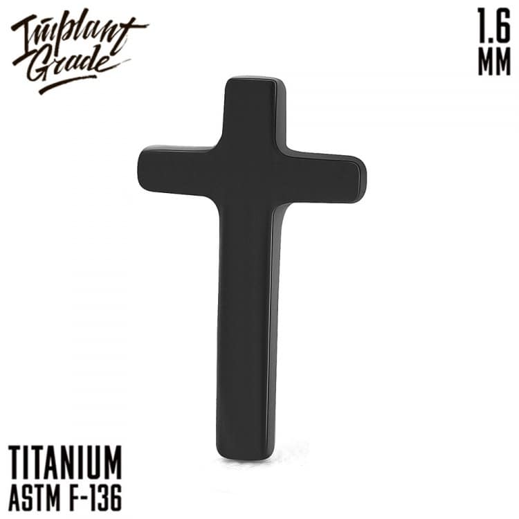 Накрутка Cross Black Implant Grade 1.6 мм титан+PVD — Накрутка внутр. резьба